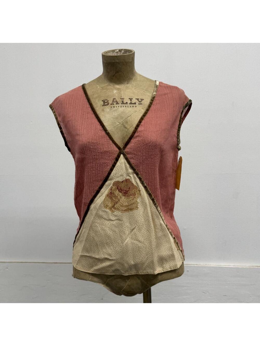 Vintage 1970s Geoffrey Beene New York Pink Crinkle Chiffon Rose Blouse